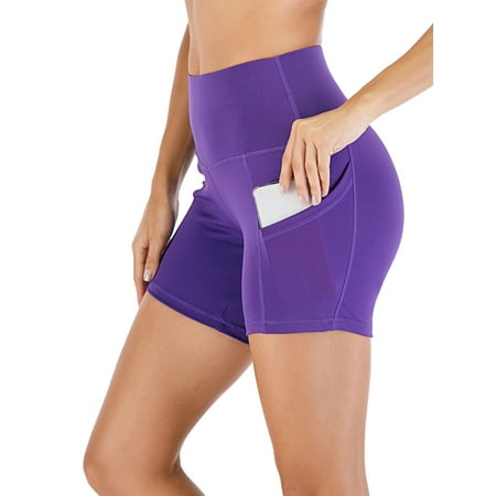 Booty Shorts for Women Yoga Pants High Waist Tummy Control Ruched Hot Running Workout Sports Shorts 